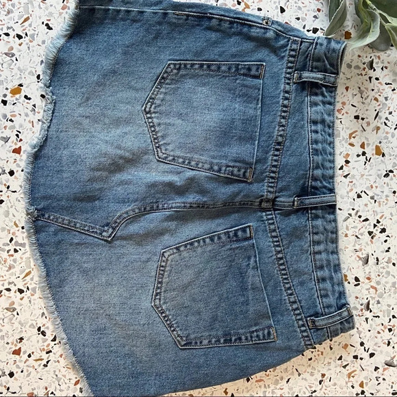 Mini Skirt Denim Jean Micro Skirt Denim Summer Distressed Deconstructed Size 7 - Picture 3 of 9
